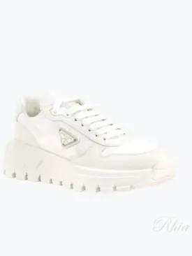 1E620N F 3LNW 045 F0009 Leather Nylon High Top Sneakers