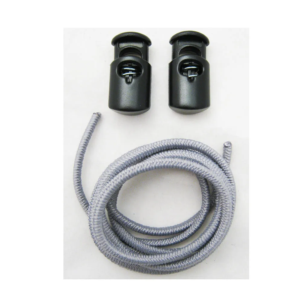 3 Elastic Shoe Laces No Tie Triathlon Marathon Running Run Shoelace Release Gray