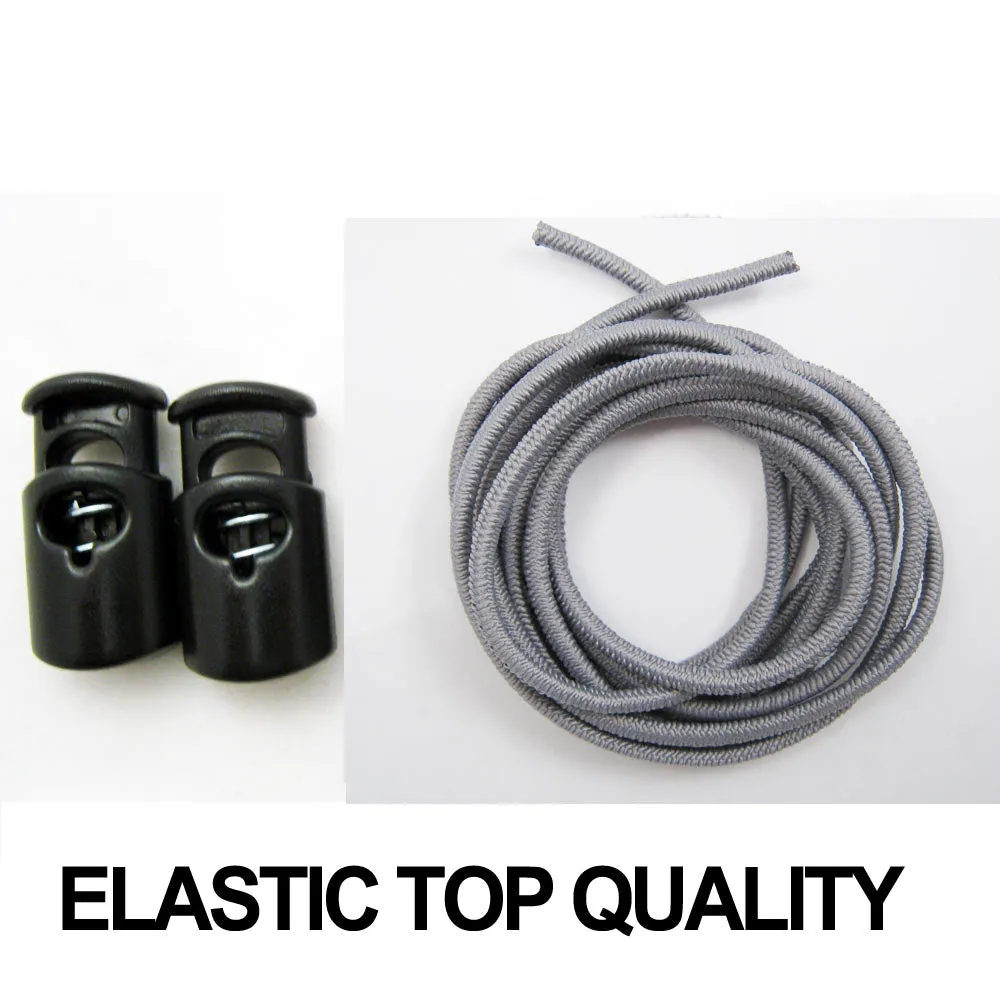 3 Elastic Shoe Laces No Tie Triathlon Marathon Running Run Shoelace Release Gray