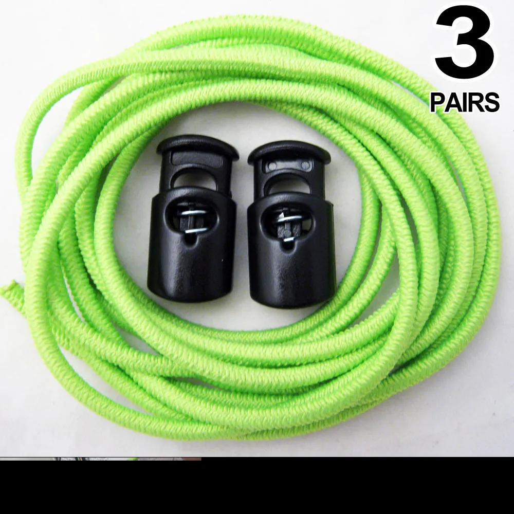 3 No Tie Elastic Shoelace Lock Laces Shoe Strings Fastening Locking Toggle Sport
