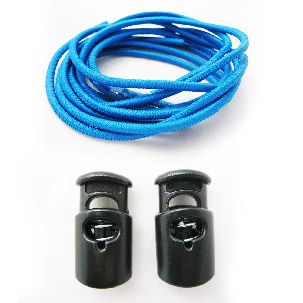 3 Pairs Elastic Shoe Laces Triathlon Marathon Running Run Shoelace Release Blue