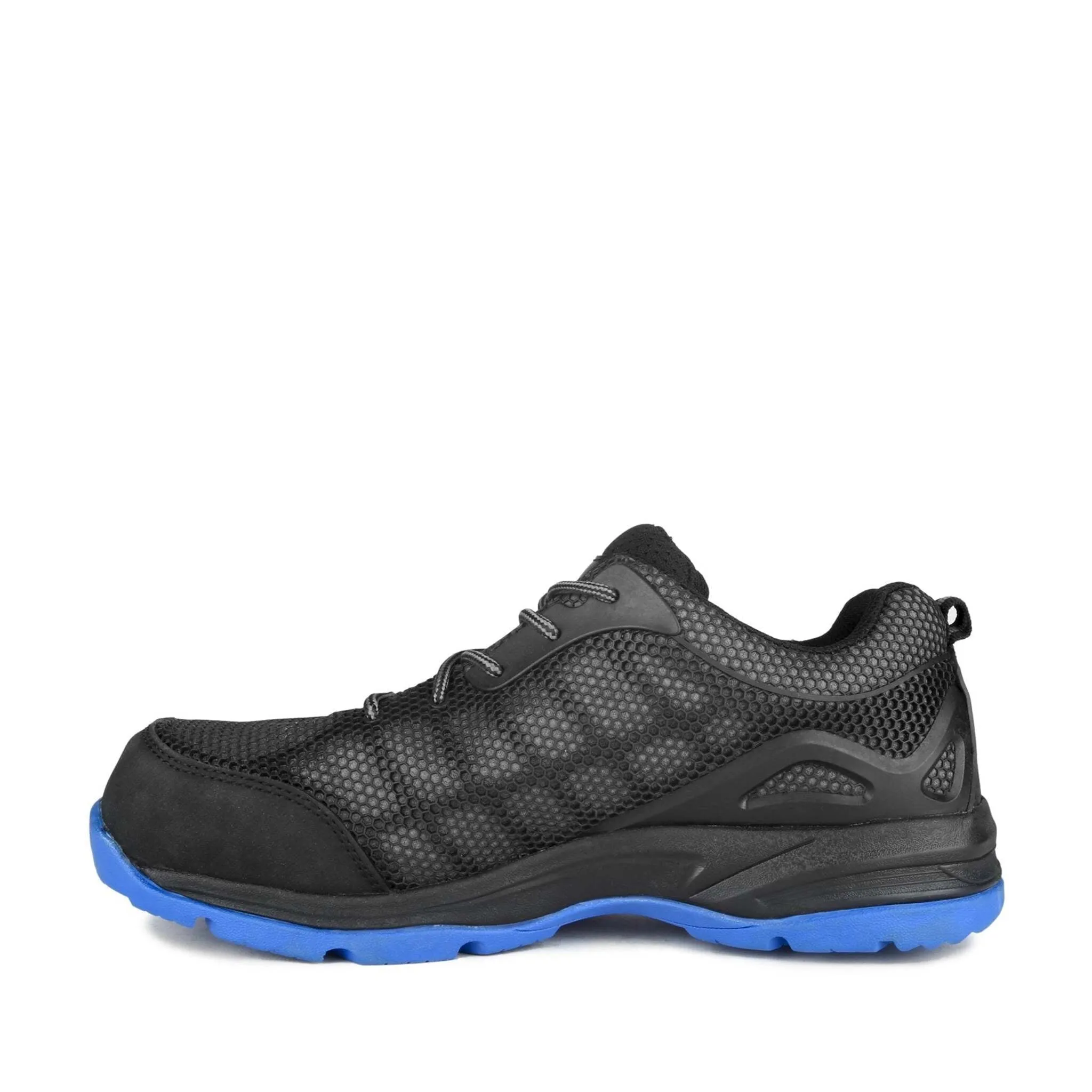 Acton Profusion Indoor Safety Work Shoes - Metal Free, Lightweight, Breathable, Composite Toe, Slip-Resistant, CSA Certified | Sizes 7-15 | Blue Tinted