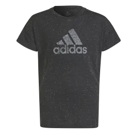 adidas BOS Tee - Girls - Black Melange/White