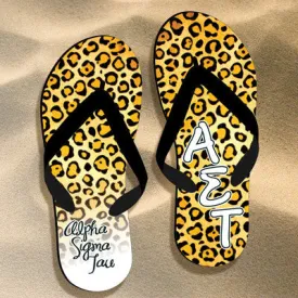 Alpha Sigma Tau Cheetah Print Flip Flops - SBL100 - SUB