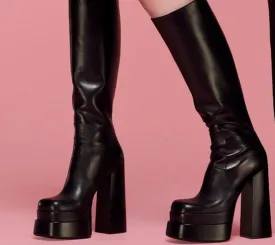 Amozae--Christmas Gift Female Motorcycle Boots For Women Platform Chunky Heel Fashion   High Quality Boot Platform Chunky Heel Black women's Shoes