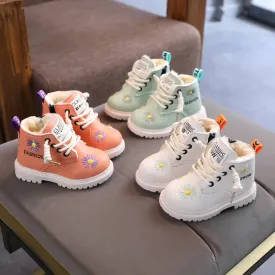 Baby/Kids Girls Boys PU Leather Lace-Up Ankle Boots