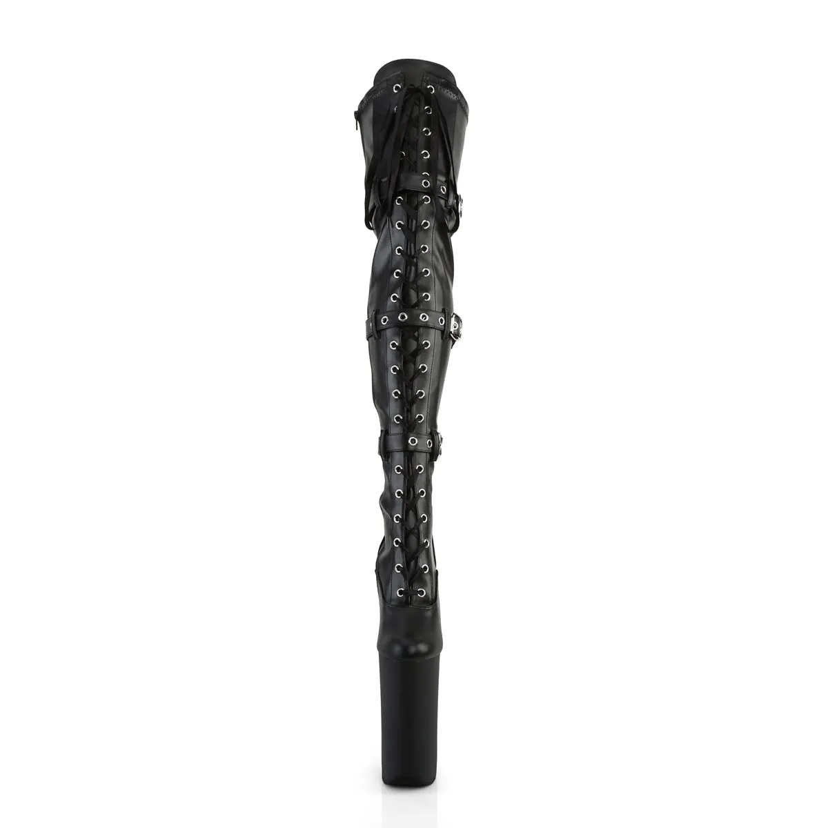 BEYOND-3028 Pleaser Black Faux Leather Sexy Platform Shoes (Pole Dancing Heels)