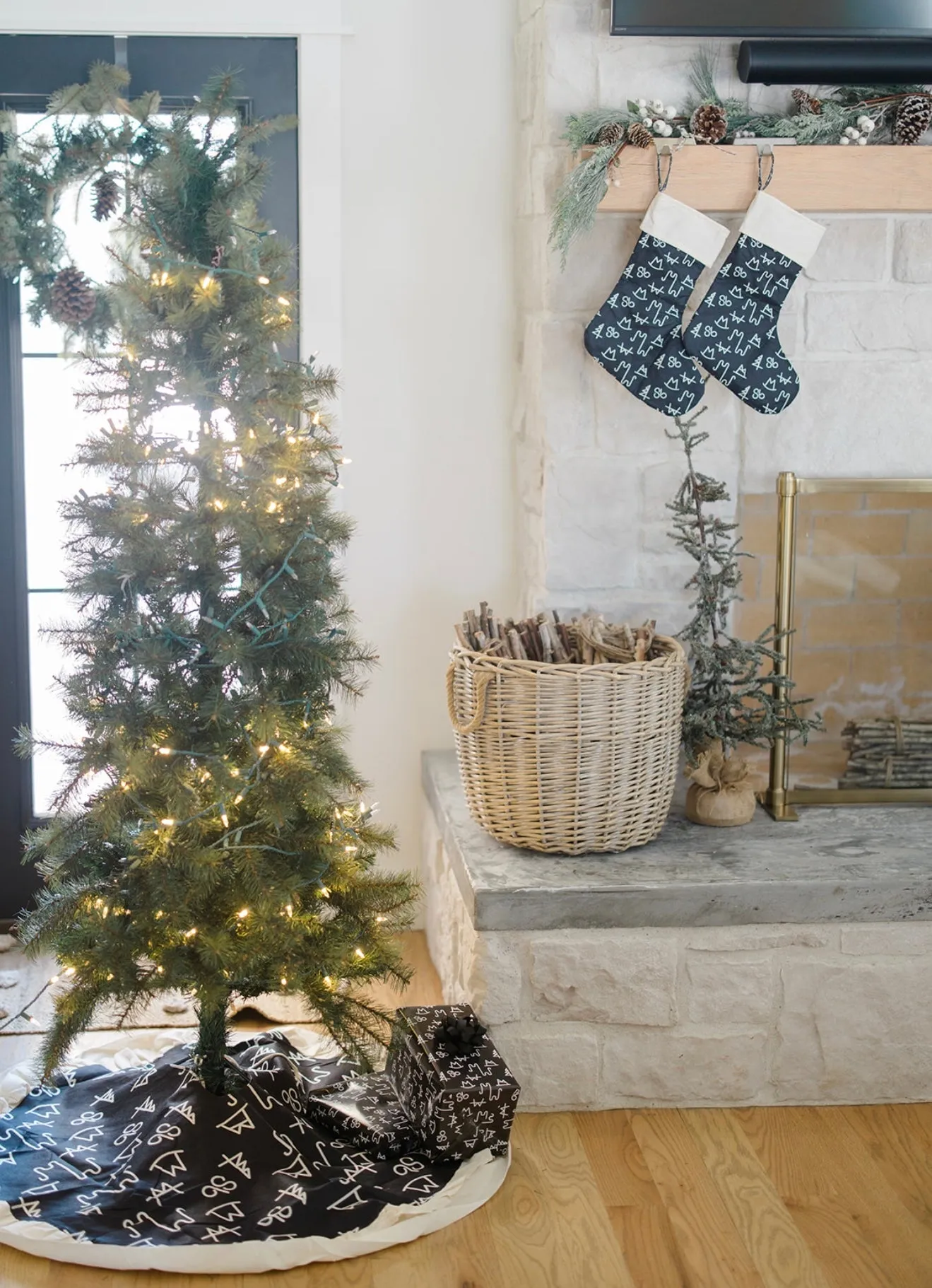 Black Brand Christmas Tree Skirt