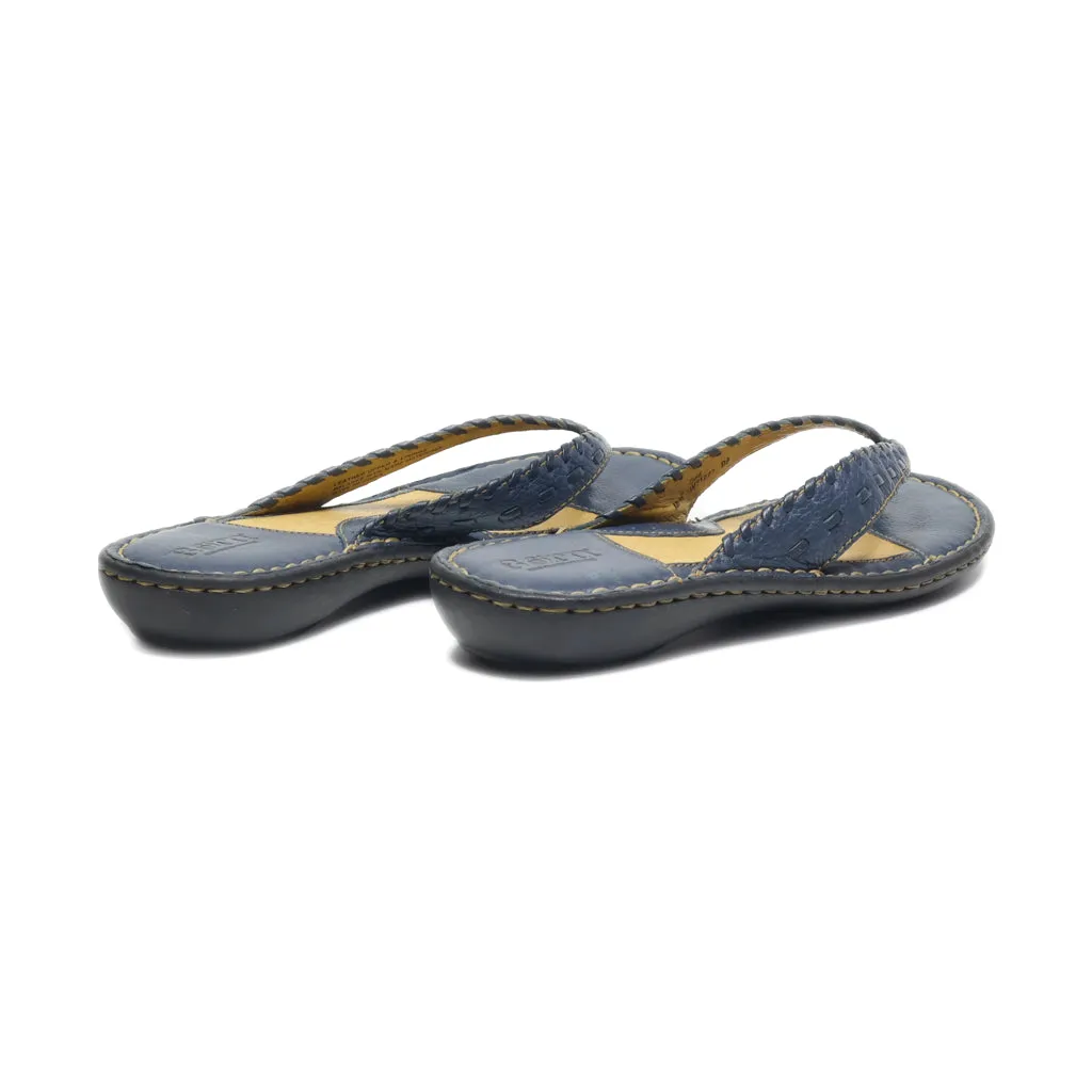 Born Flip Flops Leather Blue Colour For Women