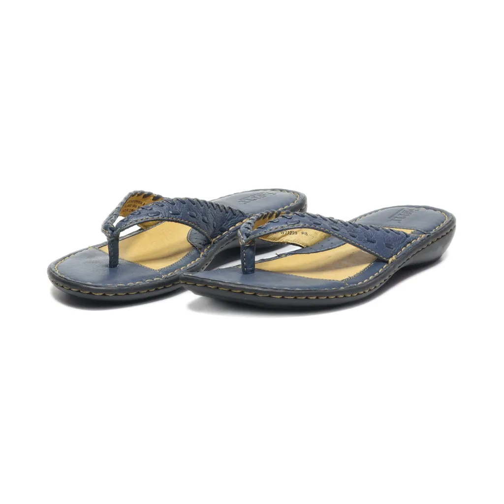 Born Flip Flops Leather Blue Colour For Women
