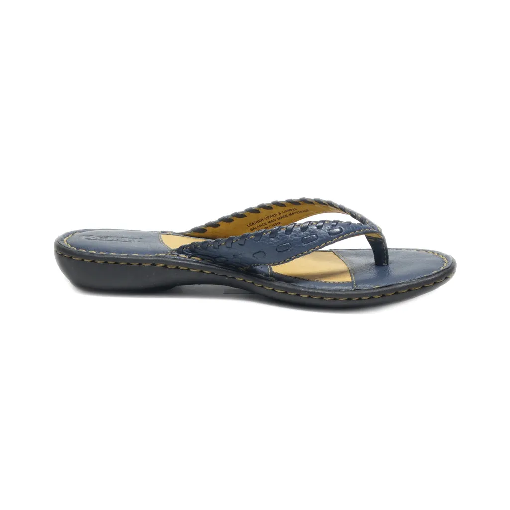 Born Flip Flops Leather Blue Colour For Women