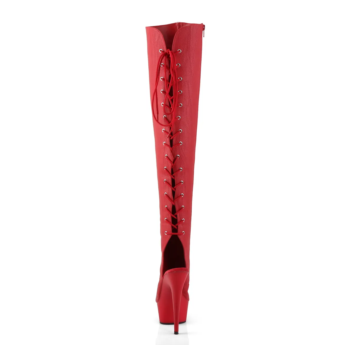 DELIGHT-3019 Pleaser Red Faux Leather Sexy Platform Shoes (Pole Dancing Heels)