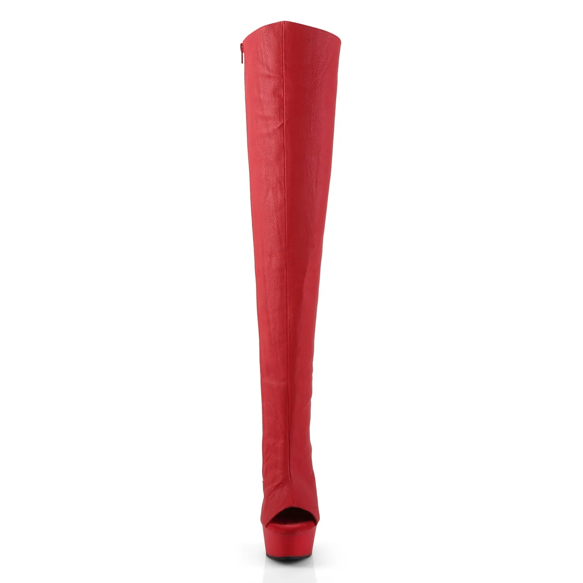 DELIGHT-3019 Pleaser Red Faux Leather Sexy Platform Shoes (Pole Dancing Heels)