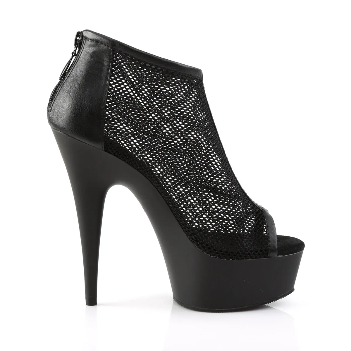 DELIGHT-600-12 Pleaser Black Faux Leather Sexy Platform Shoes (Pole Dancing Heels)