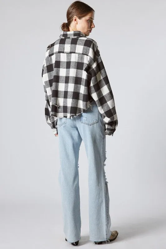DESTROYED PLAID TOP Brand: Signature8