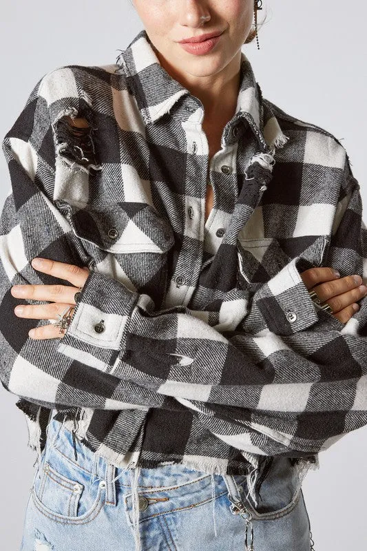 DESTROYED PLAID TOP Brand: Signature8