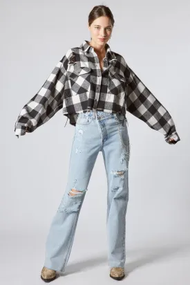 DESTROYED PLAID TOP Brand: Signature8
