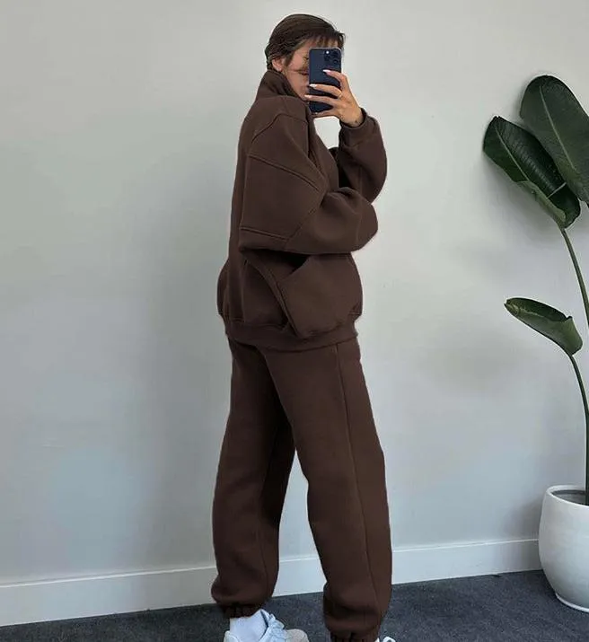 FAYLENE | Zip-Up Jacket and Drawstring Pants Set