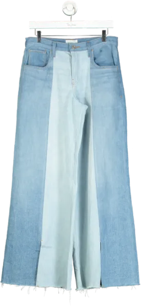 Frame Blue Split Personality Wide Leg Jeans UK W28