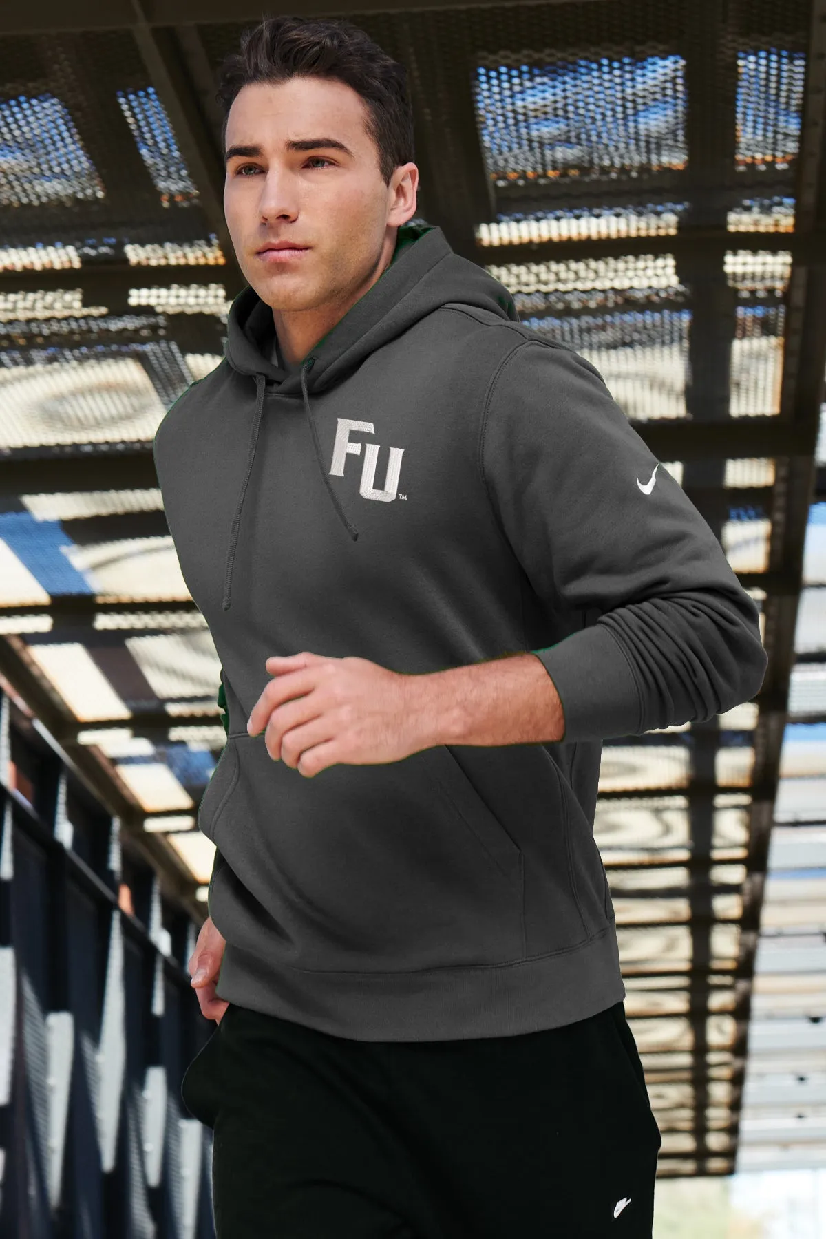 Furman Nike Hooded Sweatshirt - FU Wordmark