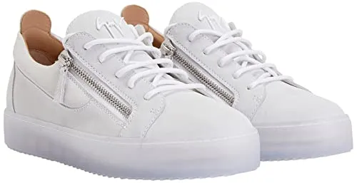 Giuseppe Zanotti, Frankie Low Top Velour Sneakers, 8, White