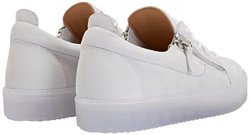 Giuseppe Zanotti, Frankie Low Top Velour Sneakers, 8, White