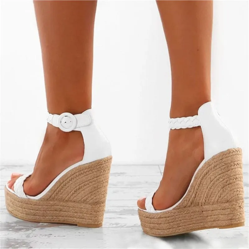Golden white Summer Sexy Platform Shoes Wedges
