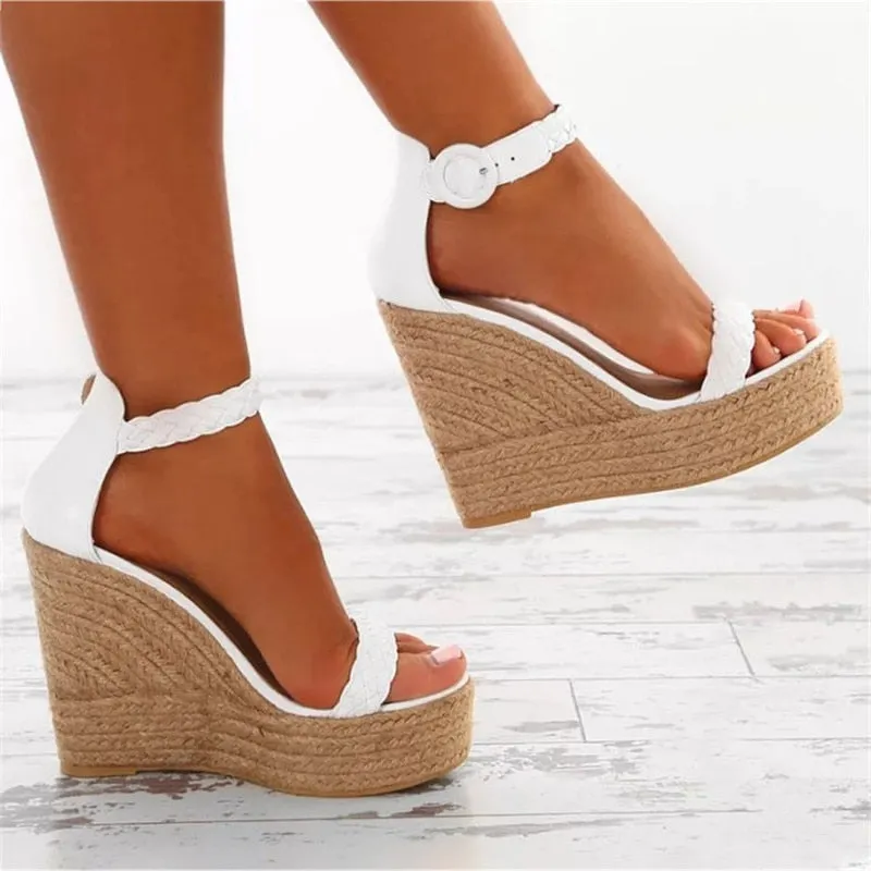 Golden white Summer Sexy Platform Shoes Wedges