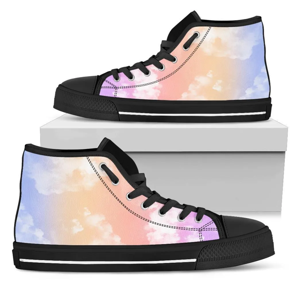 High Top Sneakers - Cloudy (Black) | Custom Sneakers Women, Custom Women's Sneakers, Customized Sneakers, Woman's Colorful Sneakers