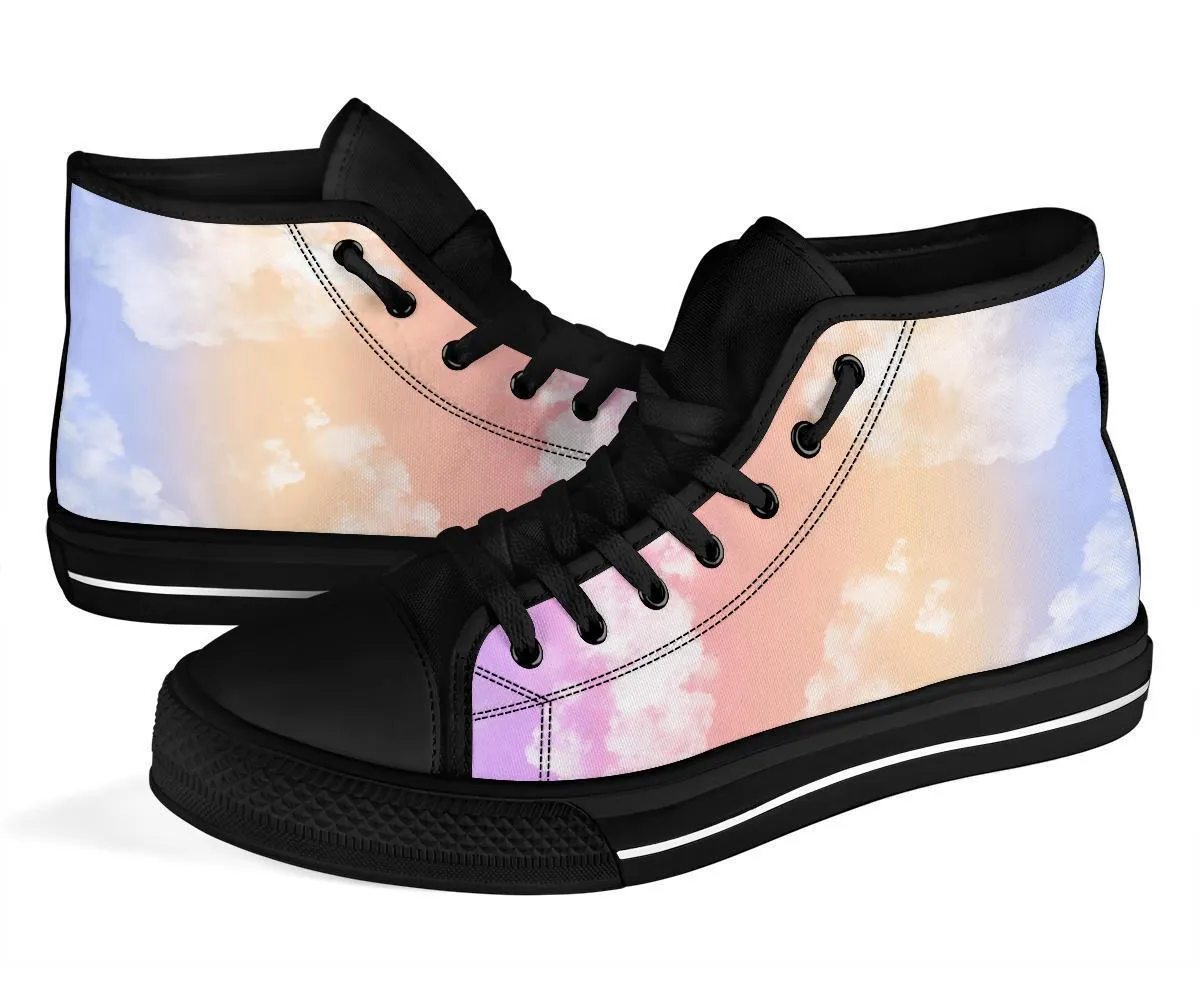 High Top Sneakers - Cloudy (Black) | Custom Sneakers Women, Custom Women's Sneakers, Customized Sneakers, Woman's Colorful Sneakers