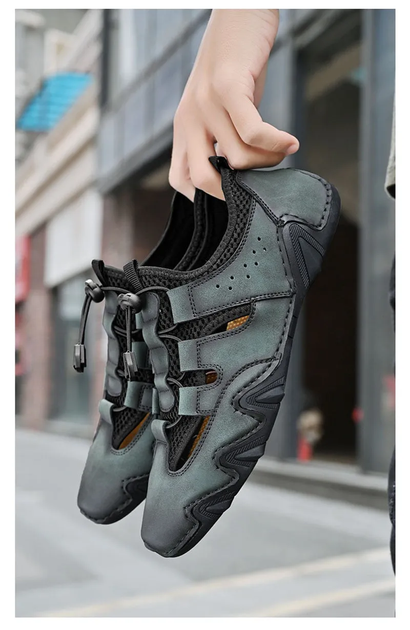 Hnzxzm New Summer Holiday Beach Shoes Mens Casual Shoes Flat Breathable Brand Male Footwear Fashion Cool Man Mesh Shoes A4702