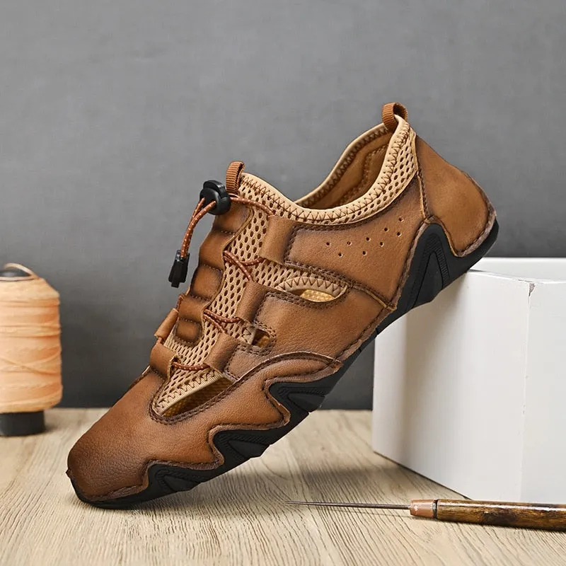 Hnzxzm New Summer Holiday Beach Shoes Mens Casual Shoes Flat Breathable Brand Male Footwear Fashion Cool Man Mesh Shoes A4702