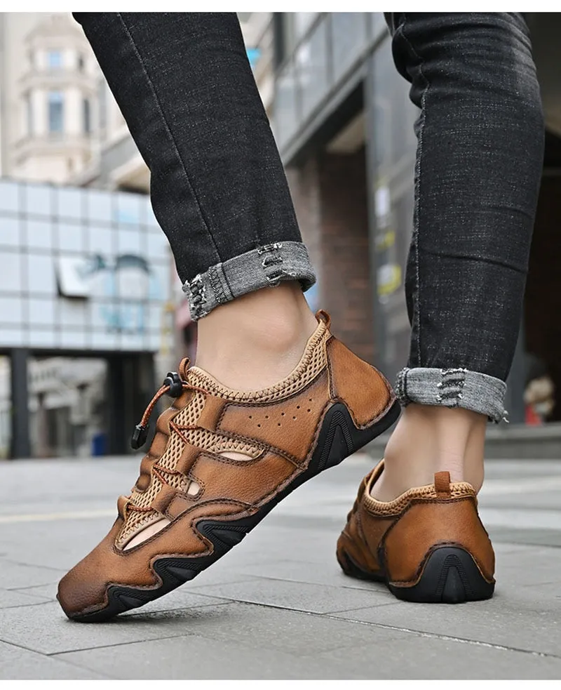 Hnzxzm New Summer Holiday Beach Shoes Mens Casual Shoes Flat Breathable Brand Male Footwear Fashion Cool Man Mesh Shoes A4702