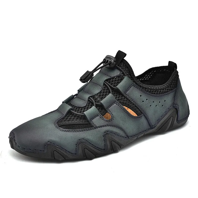Hnzxzm New Summer Holiday Beach Shoes Mens Casual Shoes Flat Breathable Brand Male Footwear Fashion Cool Man Mesh Shoes A4702