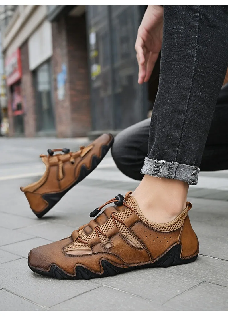 Hnzxzm New Summer Holiday Beach Shoes Mens Casual Shoes Flat Breathable Brand Male Footwear Fashion Cool Man Mesh Shoes A4702