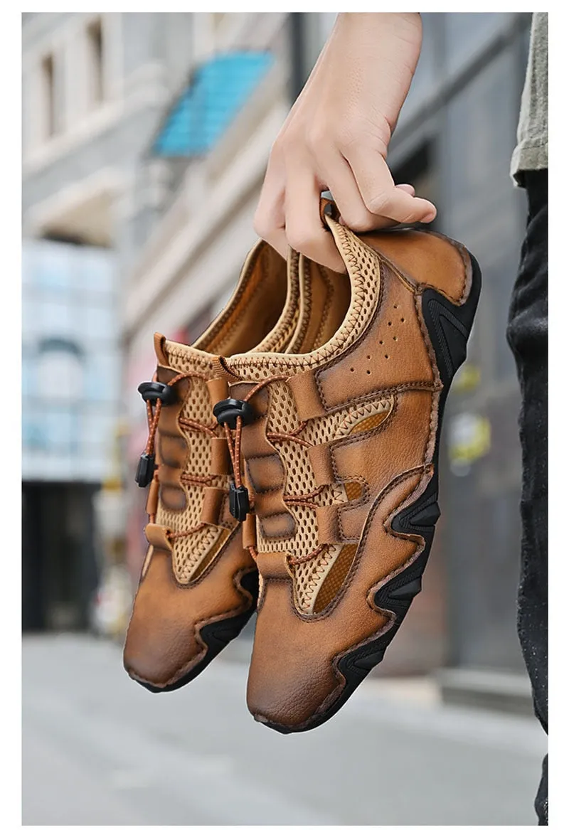 Hnzxzm New Summer Holiday Beach Shoes Mens Casual Shoes Flat Breathable Brand Male Footwear Fashion Cool Man Mesh Shoes A4702