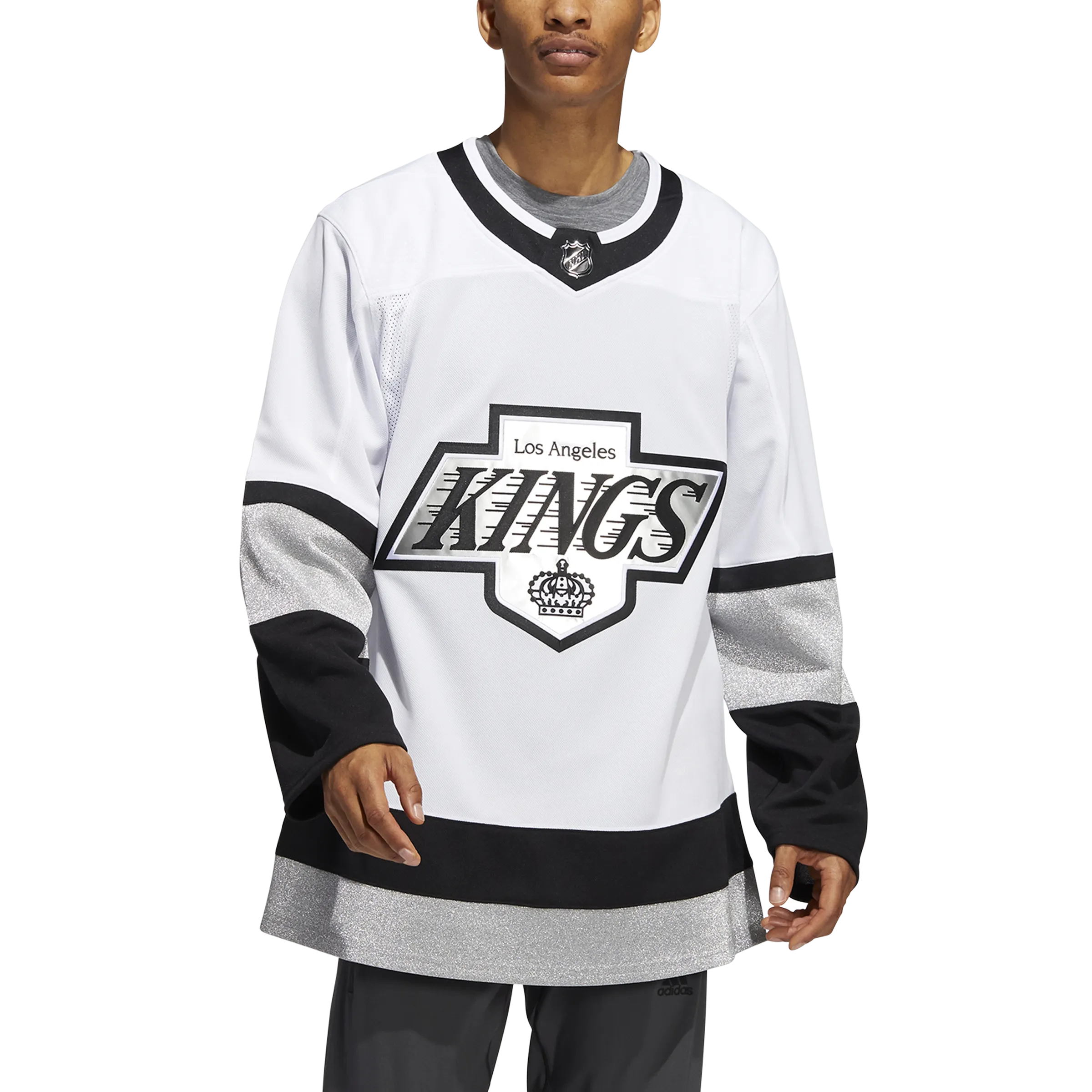 LA Kings Adidas Third Prime Green Authentic Jersey - White