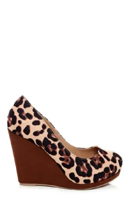 Leopard Print Wedge Shoes
