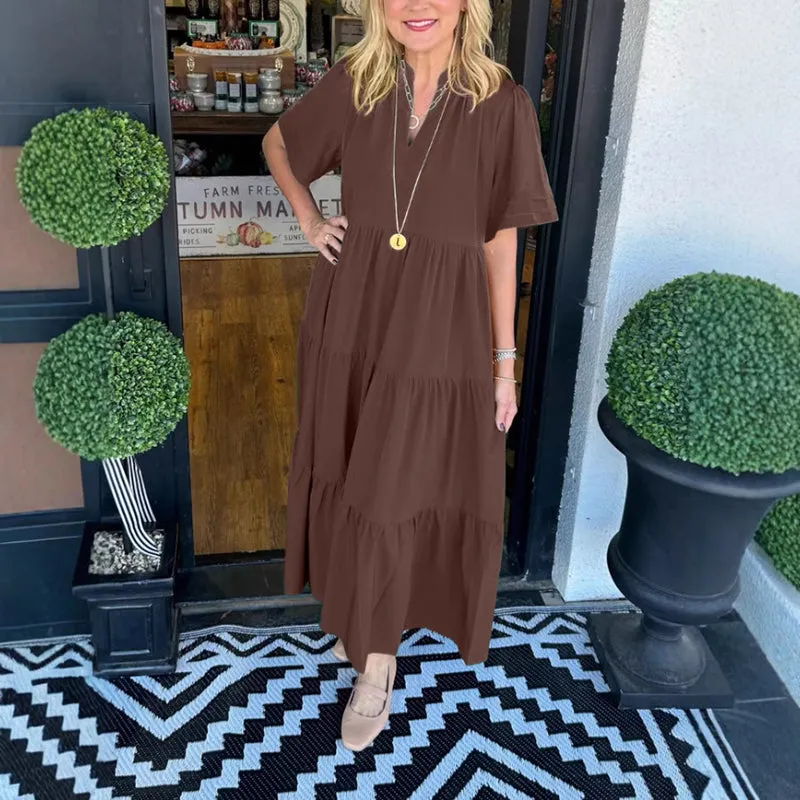 Limited Time 49% OffWomens Elegant Tiered Maxi Dress