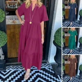 Limited Time 49% OffWomens Elegant Tiered Maxi Dress