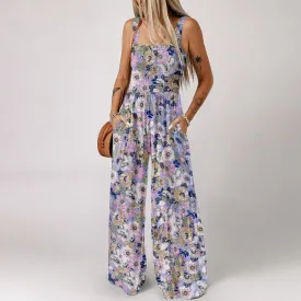 Limited Time 50% OFFWomens Casual Print Sleeveless Overalls Jumpsuits
