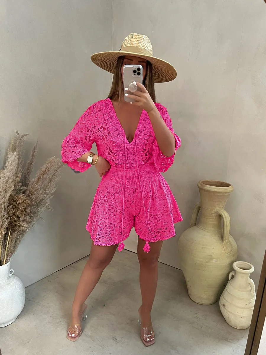  Limited time hot promotion | Casual cropped V-neck lace set