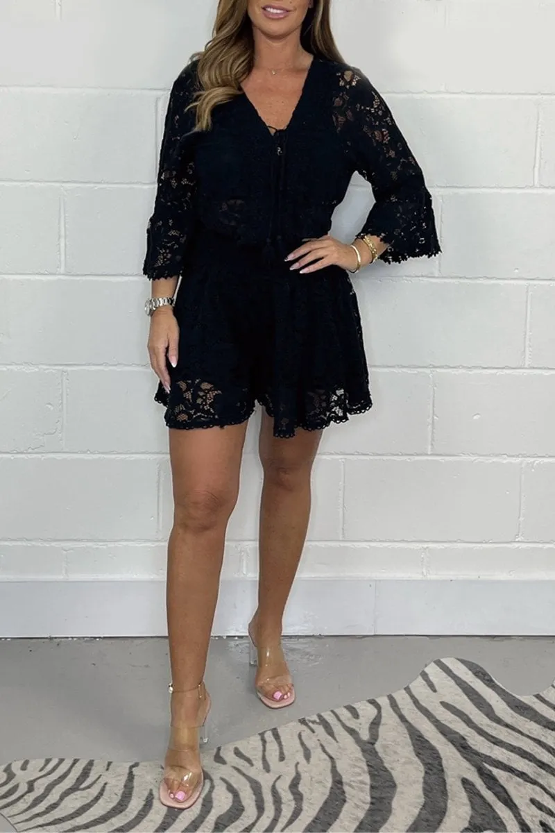  Limited time hot promotion | Casual cropped V-neck lace set