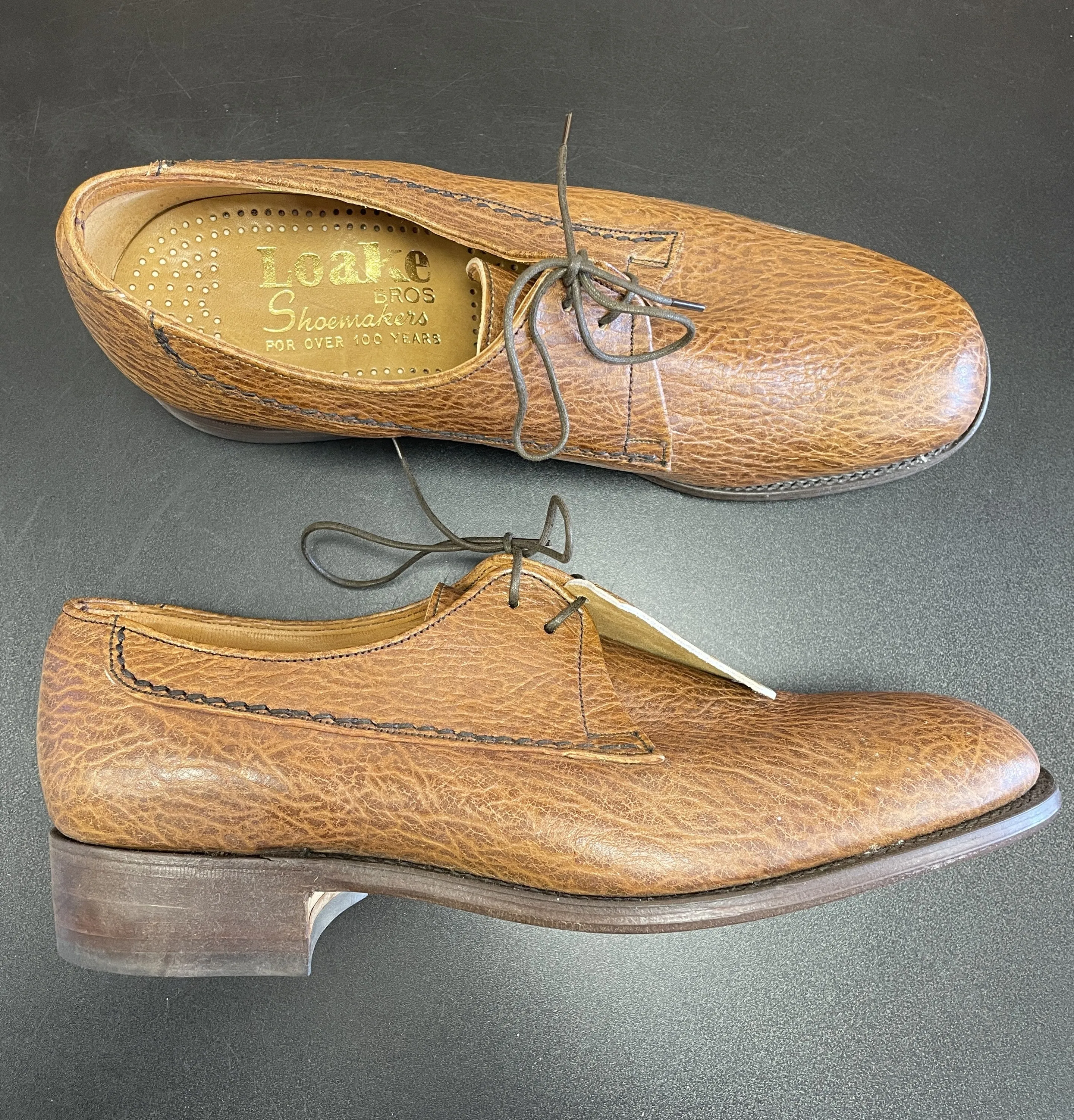 Loake Brothers New Brown Gazelle Leather Lace Up Shoes Size 8