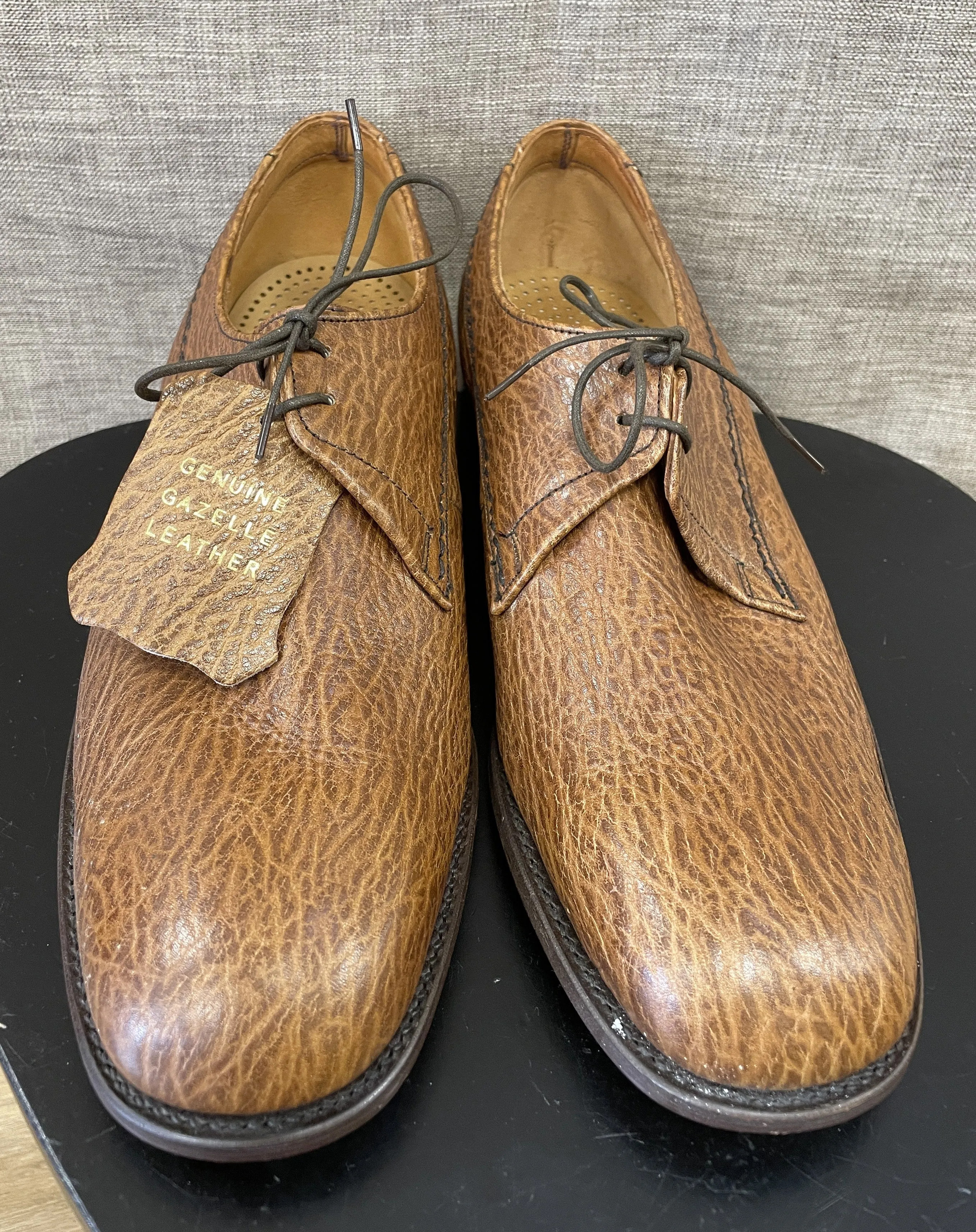 Loake Brothers New Brown Gazelle Leather Lace Up Shoes Size 8