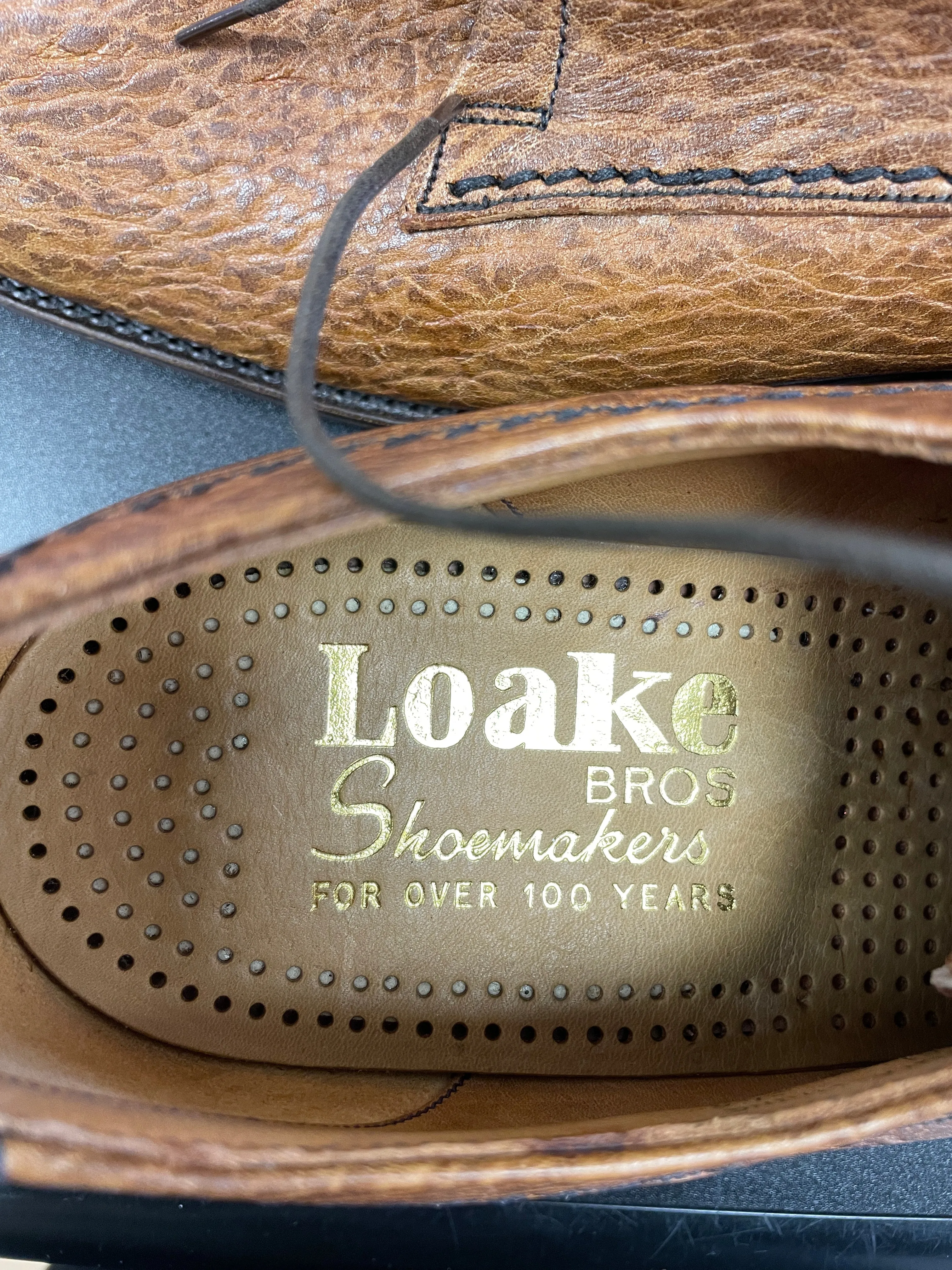 Loake Brothers New Brown Gazelle Leather Lace Up Shoes Size 8