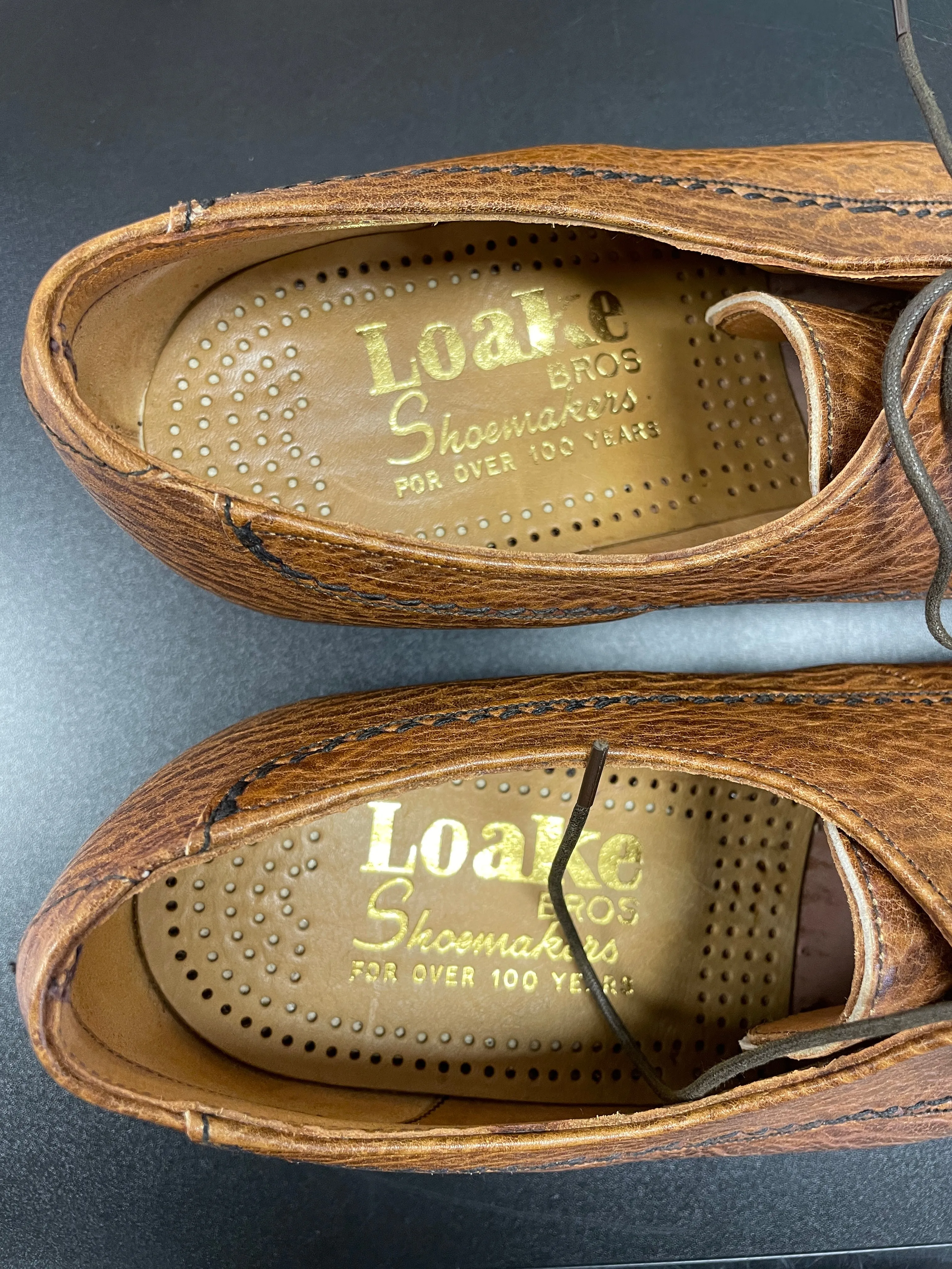 Loake Brothers New Brown Gazelle Leather Lace Up Shoes Size 8
