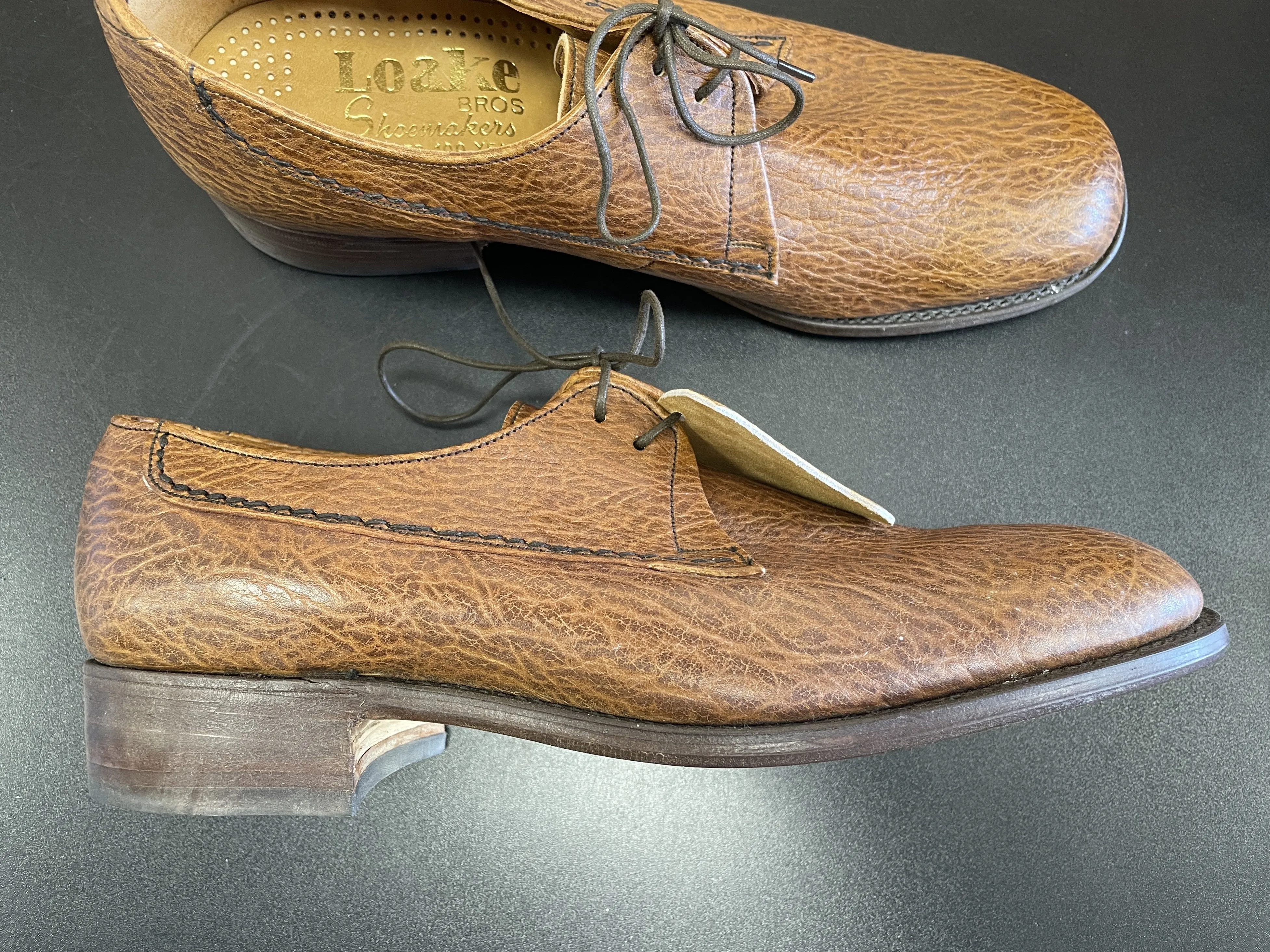 Loake Brothers New Brown Gazelle Leather Lace Up Shoes Size 8
