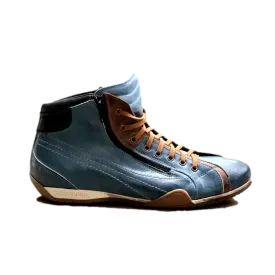 Men's GrandPrix High-Top Sneaker in Monza Indigo (Navy and Brown)