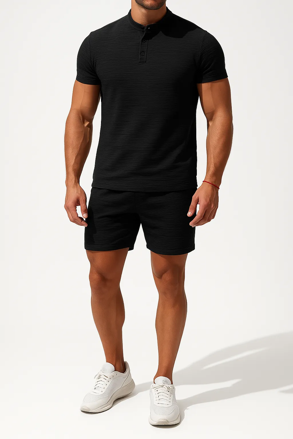 Mens Henley Shirt  Cotton Linen Blend  Regular Fit  Short Sleeve Casual Top